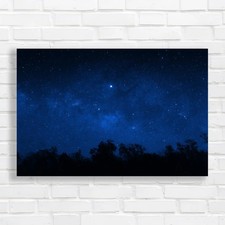 Listing image for Starry Night Sky Blue Canvas Print Large Picture Wall Art