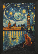 Listing image for London Night Sky Framed Wall Art Poster Canvas Print Picture