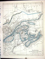 Listing image for Antique Print Lowry Map 1853 Canada New Brunswick Nova Scotia Gulf Lawrence